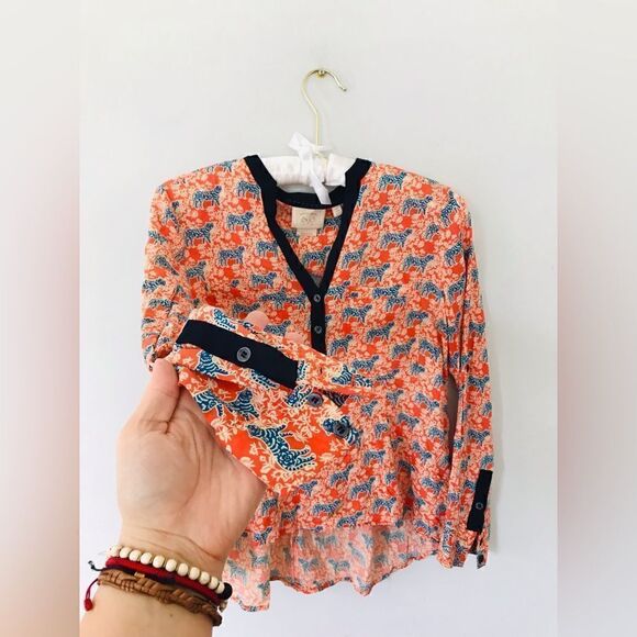 Anthropologie Vanessa Virginia Honore Tiger Print Blouse - Picture 4 of 9